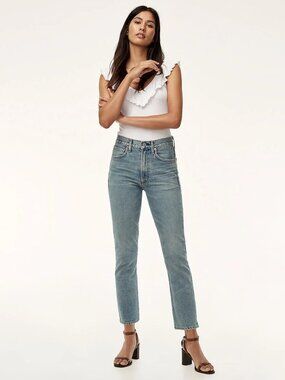 CITIZENS OF HUMANITY x WILFRED Liv Straight Crop Jeans, Size 31